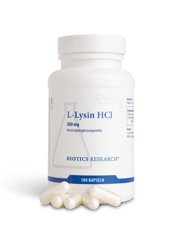 Biotics L - Lysin HCL 500 mg - 100 Kapseln - BeOptimal