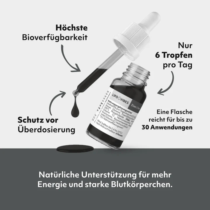 LipoVibes Eisen Tropfen - Liposomales Eisen mit hoher Bioverfügbarkeit